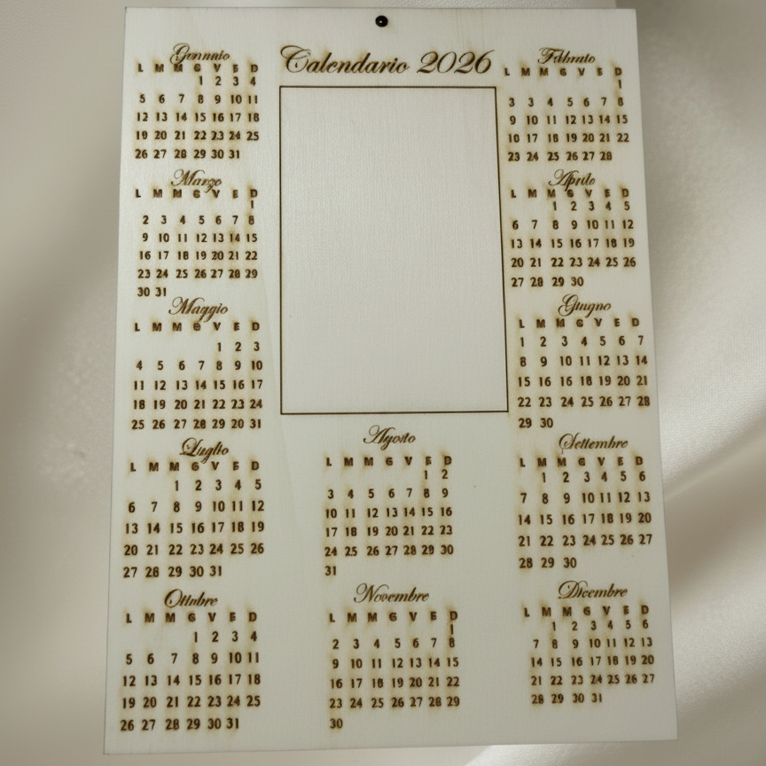 Calendario 2026 in Legno Personalizzabile - MC Creazioni  