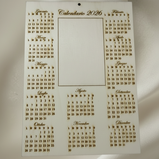 Calendario 2026 in Legno Personalizzabile - MC Creazioni  