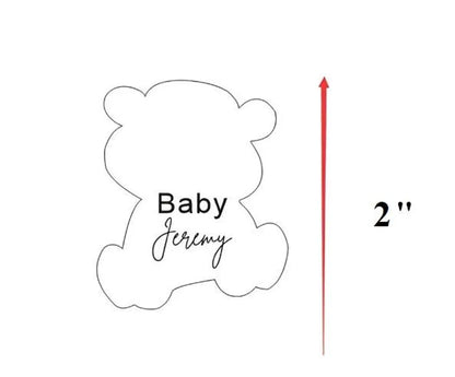 Etichetta in plexiglass orsetto, baby shower, regalo personalizzato, compleanno orsetto, nome bambino