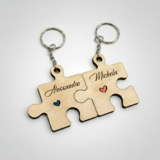PORTACHIAVE IN LEGNO A FORMA DI PUZZLE
